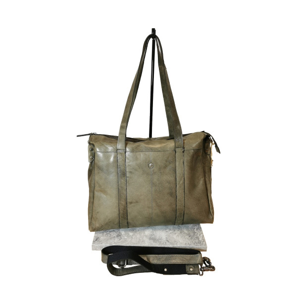 Spikes & Sparrow Business Bag Leder Charcoal